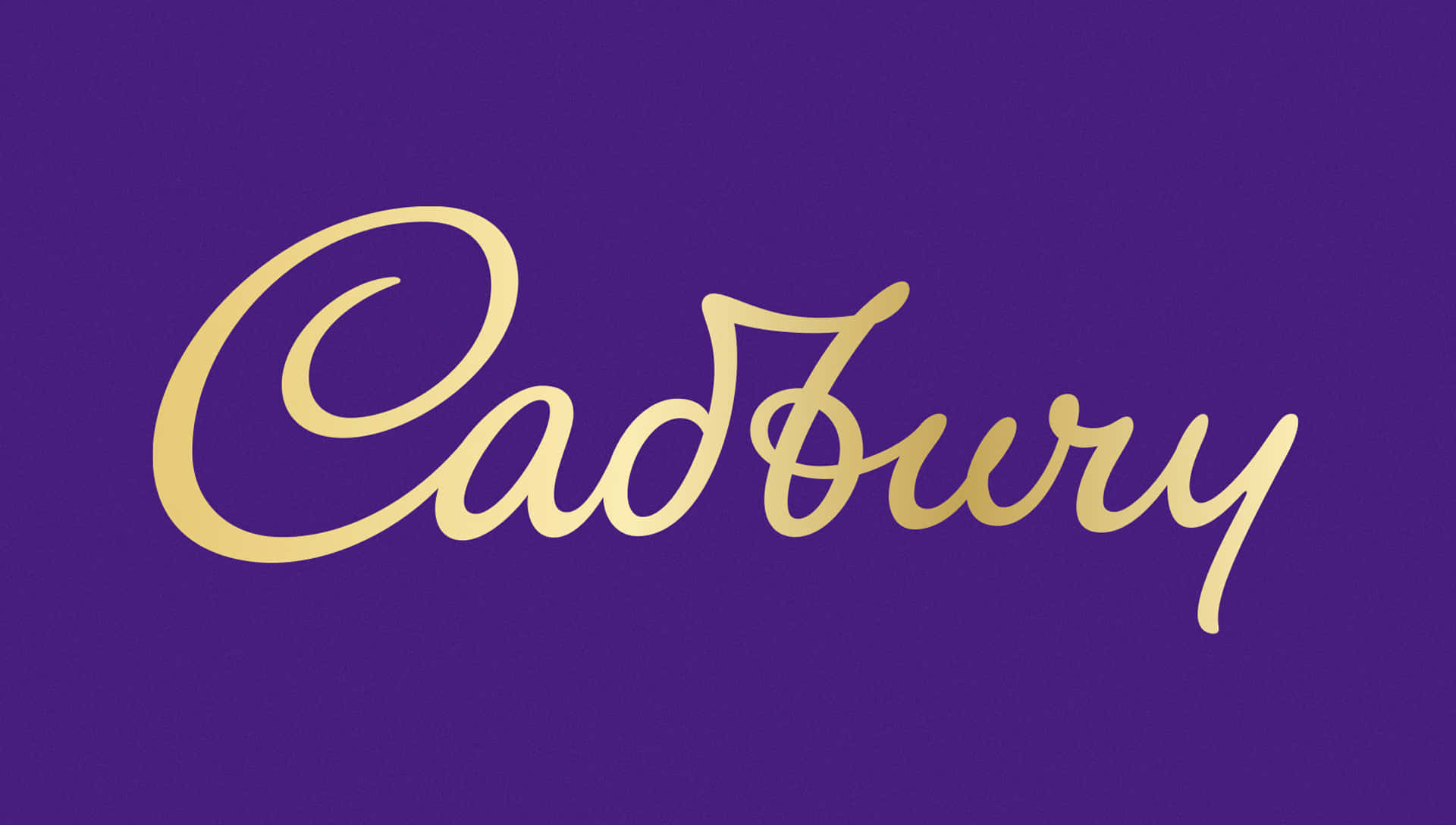 品牌 桌布 壁紙 — Cadbury 標誌以優雅金色字體在深紫色背景上閃耀。