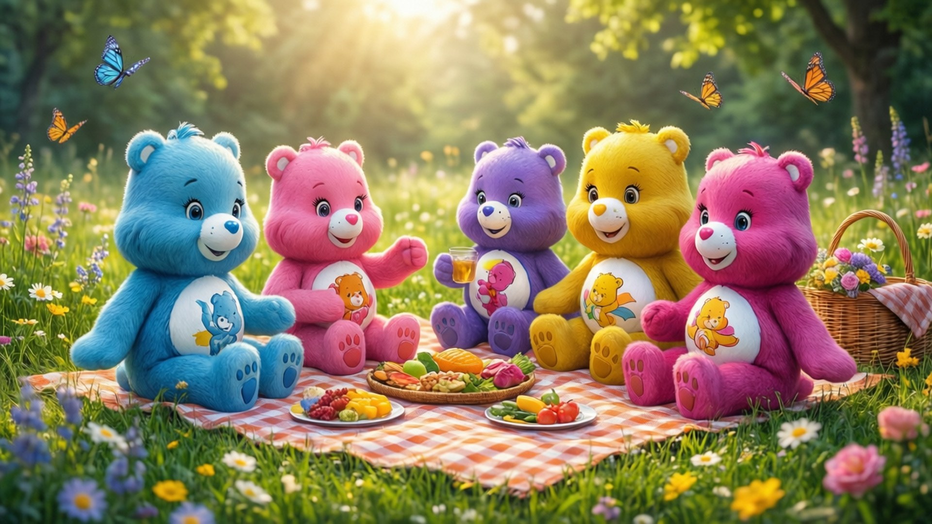 Care Bears 野餐 壁紙