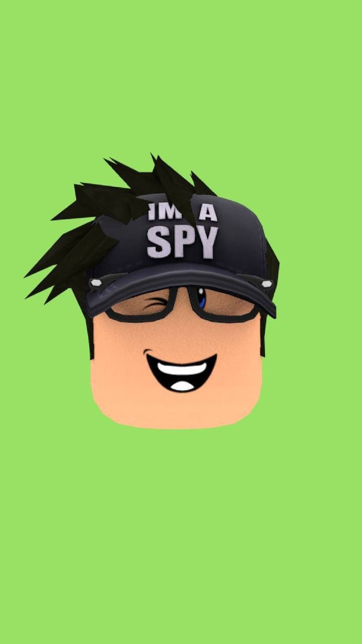 卡通角色戴著間諜帽和太陽眼鏡向觀眾眨眼。 — Roblox 壁紙