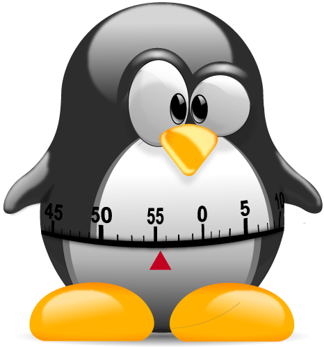 卡通企鵝，身體為溫度計，顯示50度。 — Linux 壁紙