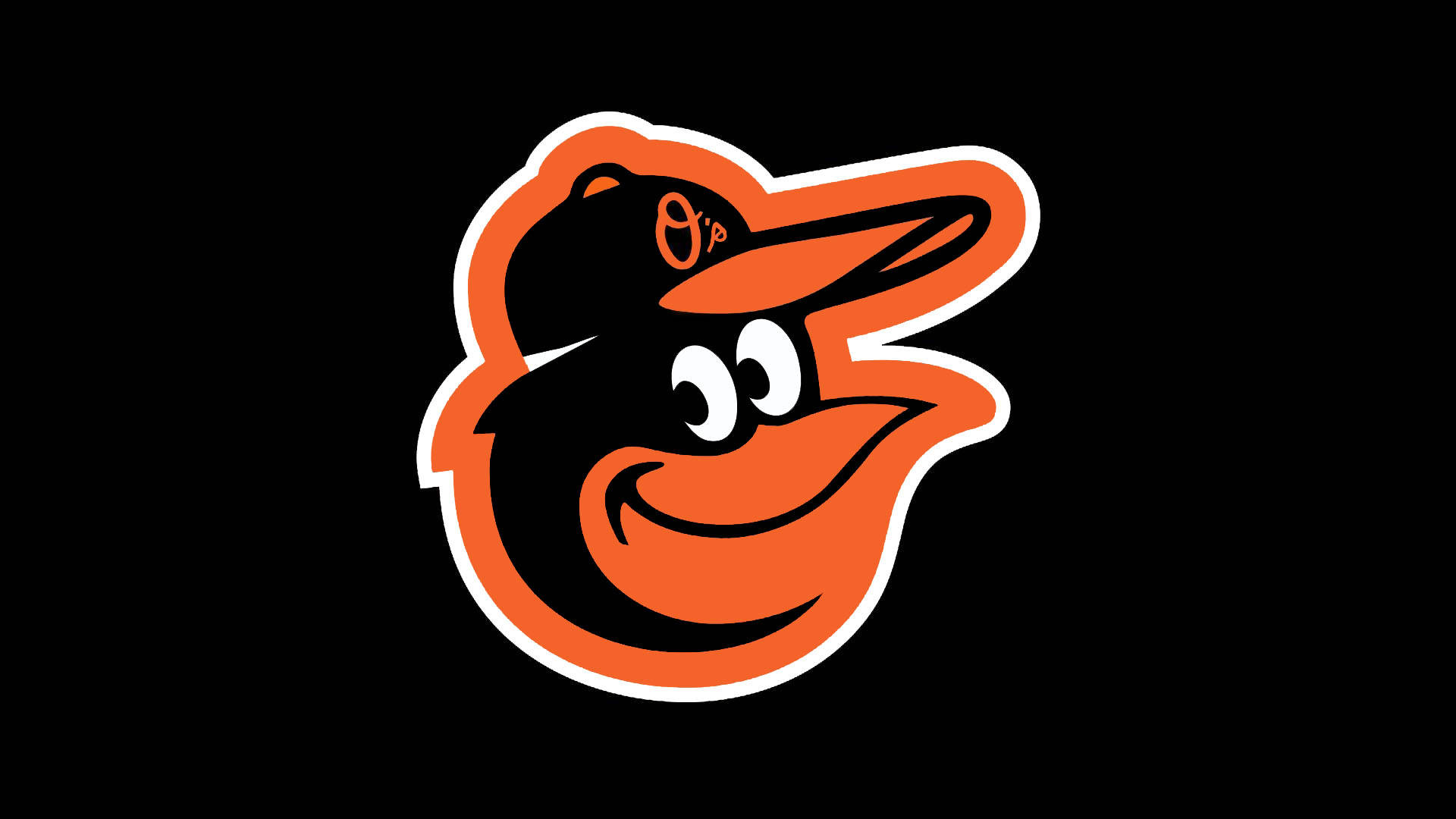 橙黑相間的卡通鳥類吉祥物，戴著一頂印有「Orioles」字樣的帽子。 — MLB 壁紙