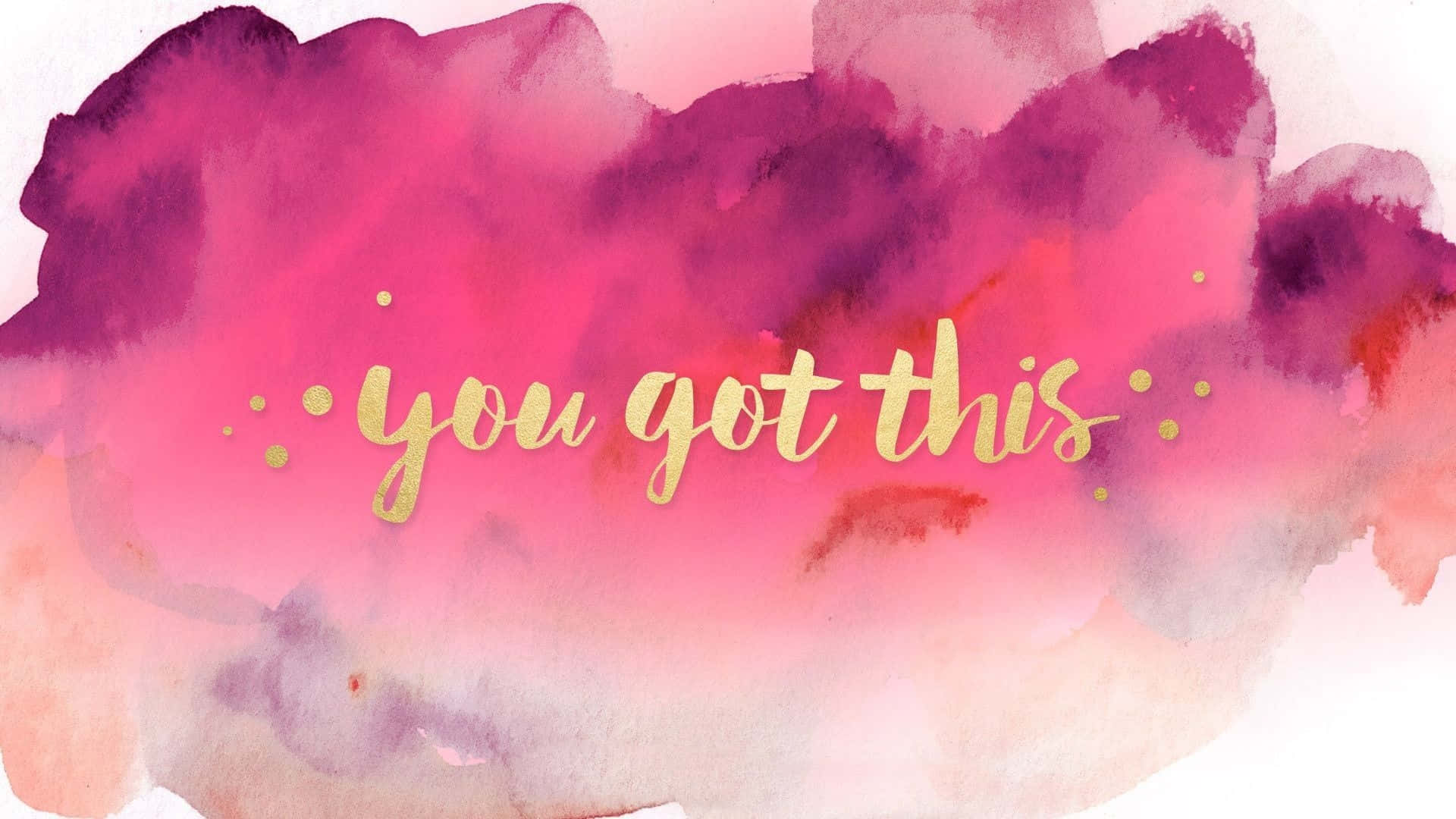 勵志短語 you got this 以金色字體寫在粉紫色水彩背景上 — Chromebook 壁紙