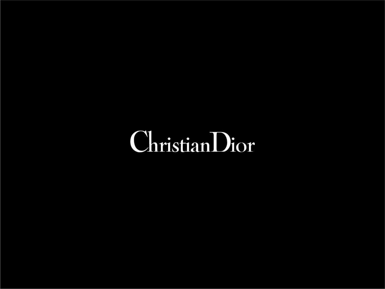 Christian Dior 標誌於黑色背景上 壁紙