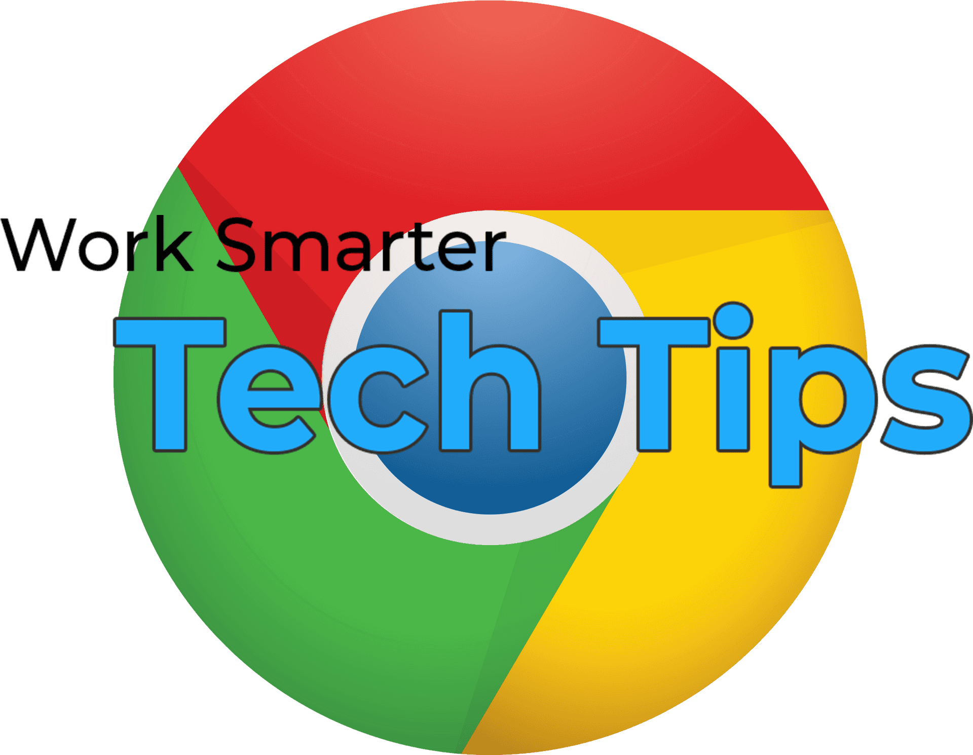 Chrome 標誌，帶有「Work Smarter Tech Tips」文字疊加。 — Chromebook 壁紙