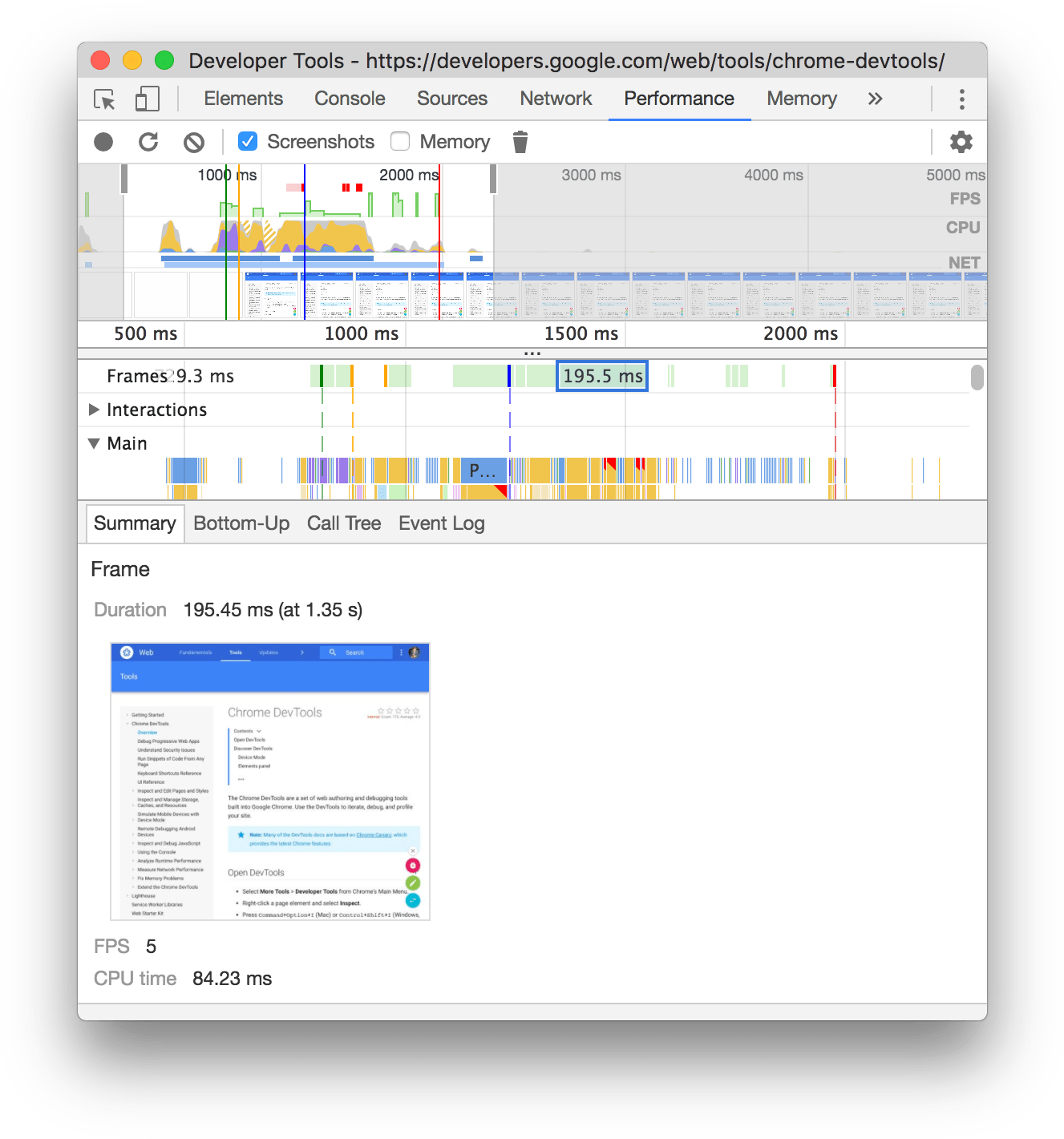 Google Chrome 桌布 壁紙 — Chrome DevTools 效能標籤頁，顯示幀率和 CPU 使用率圖表，並突出顯示效能指標。