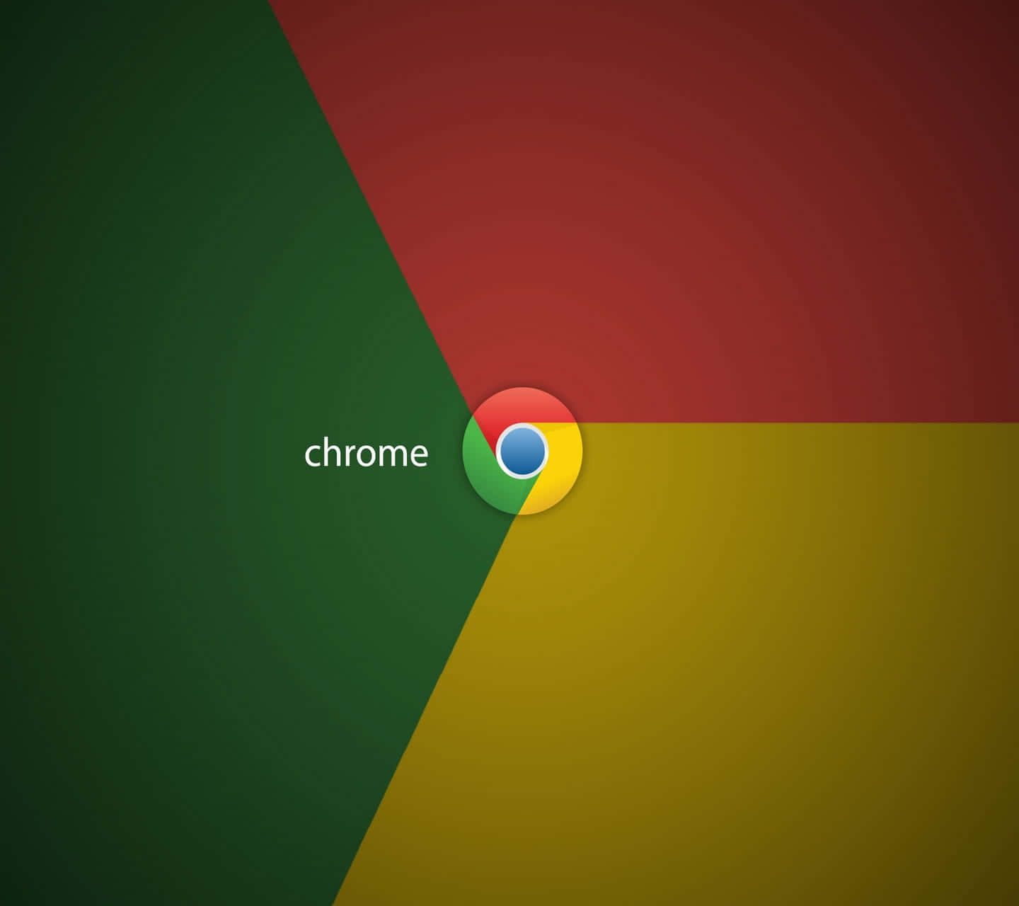 Google Chrome 桌布 壁紙 — Chrome 標誌居中於充滿活力的幾何背景，帶有綠色、紅色和黃色漸變。