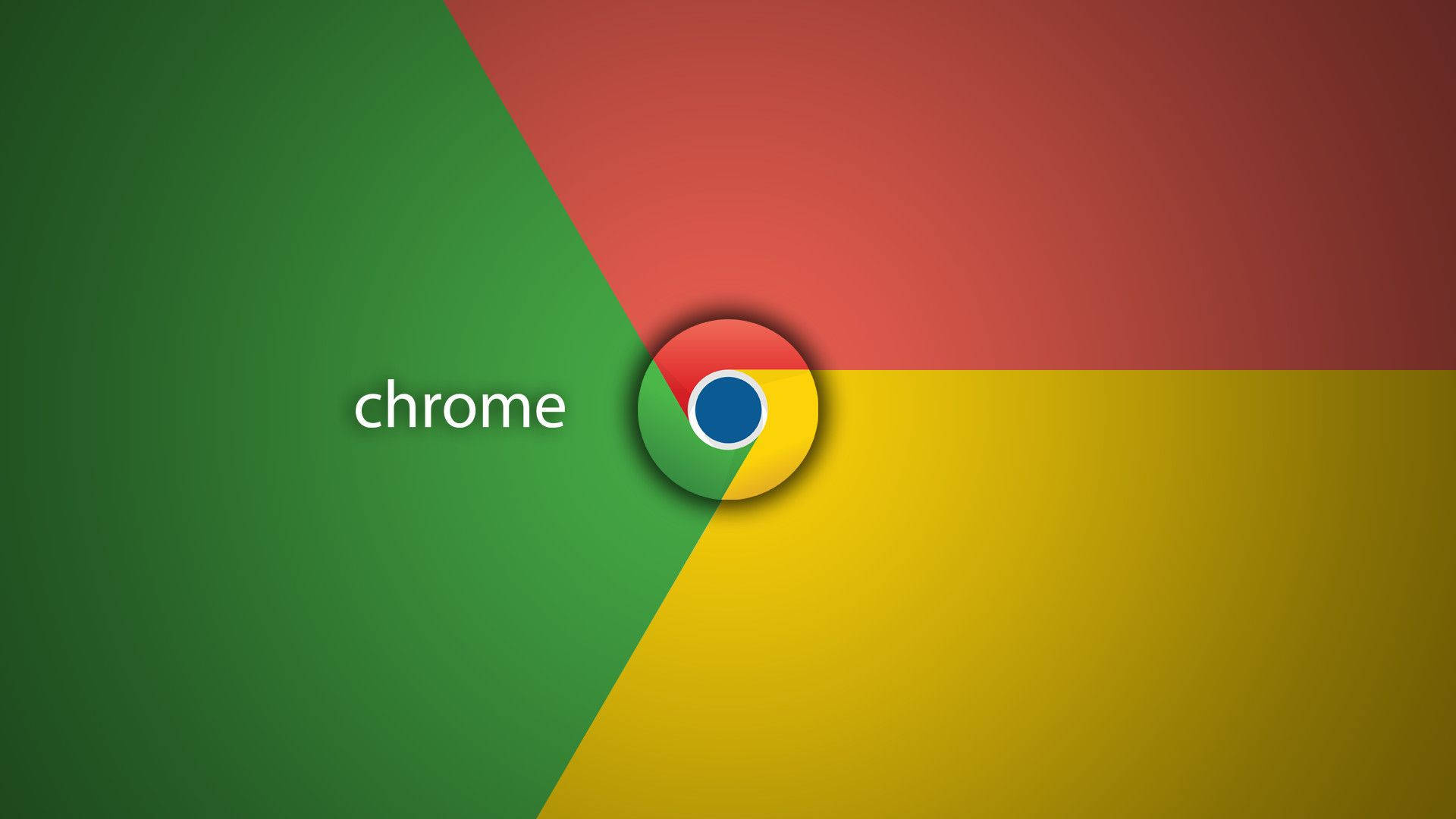 Google Chrome 桌布 壁紙 — Chrome 標誌居中於充滿活力的幾何背景，帶有綠色、紅色和黃色漸變。