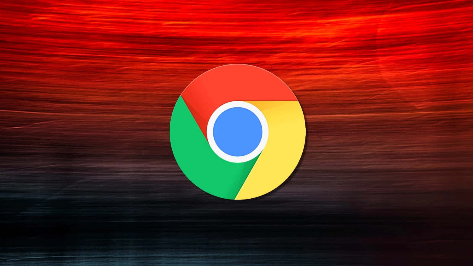 Chrome 桌布 壁紙 — Chrome 標誌置中於動態紅至黑漸變背景上，帶有條紋動態模糊效果。