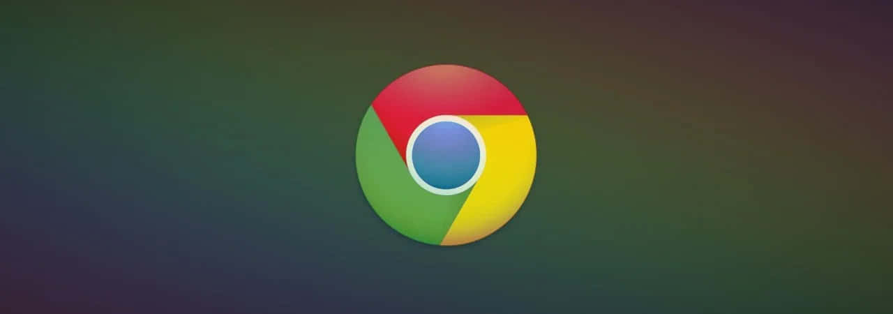 Chrome 桌布 壁紙 — Chrome 瀏覽器標誌置中於由深綠色漸變至紫色的背景上。