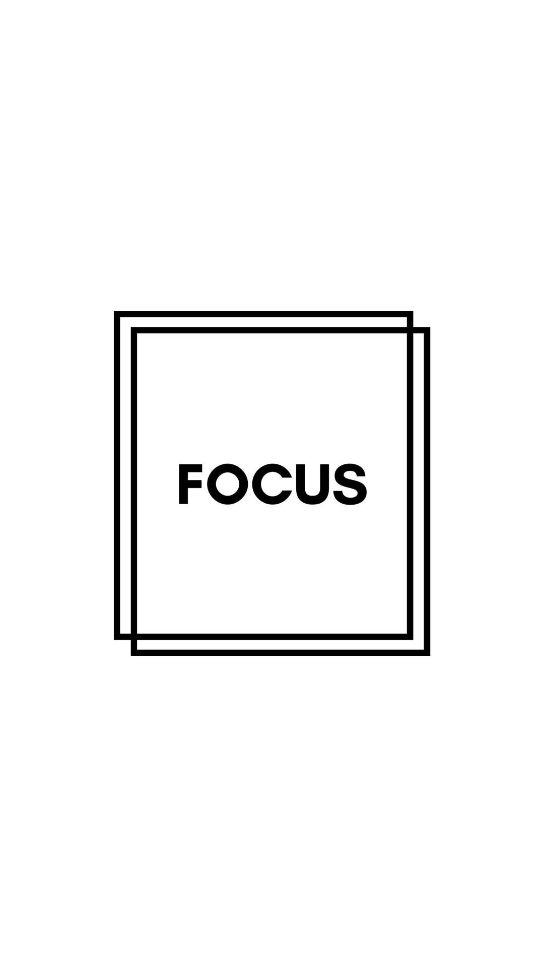 極簡圖形，重疊正方形內有「focus」一詞。 — 白色 壁紙