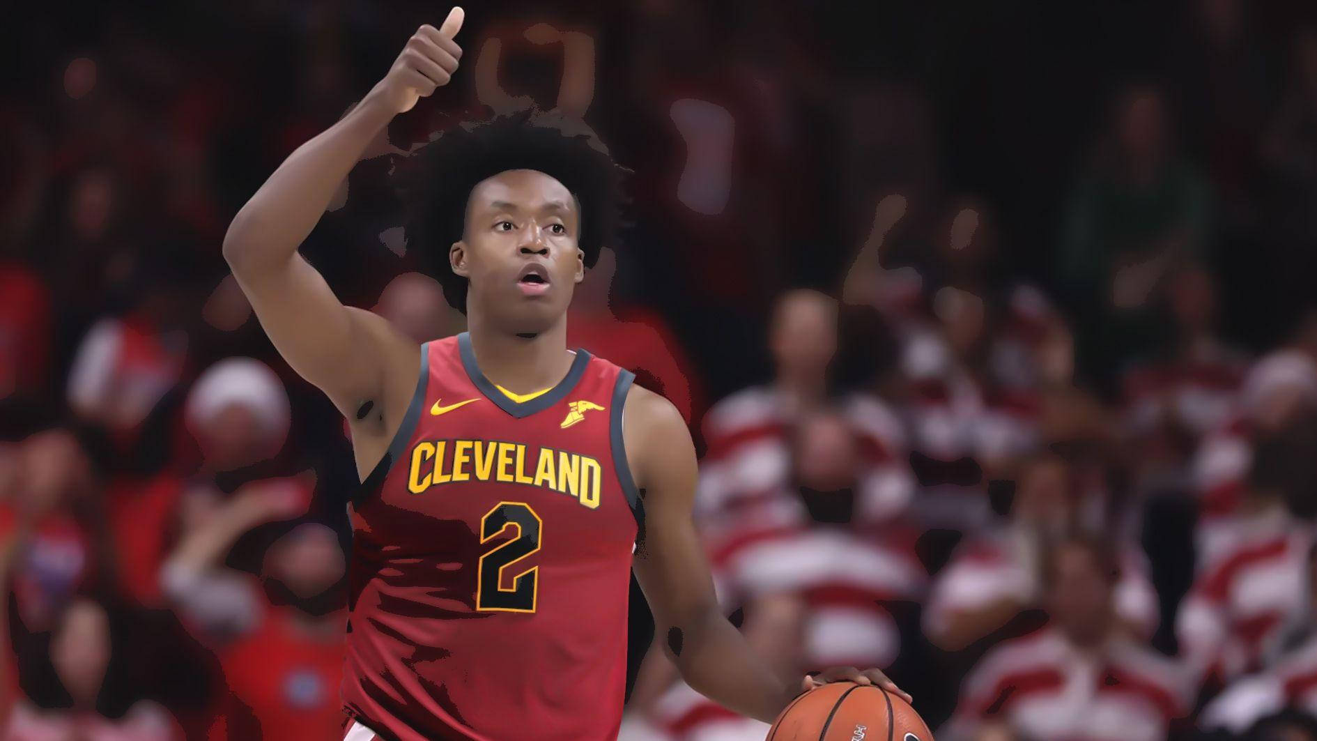 克里夫蘭騎士隊二號球員在籃球比賽中舉起拇指。 — NBA總決賽 壁紙