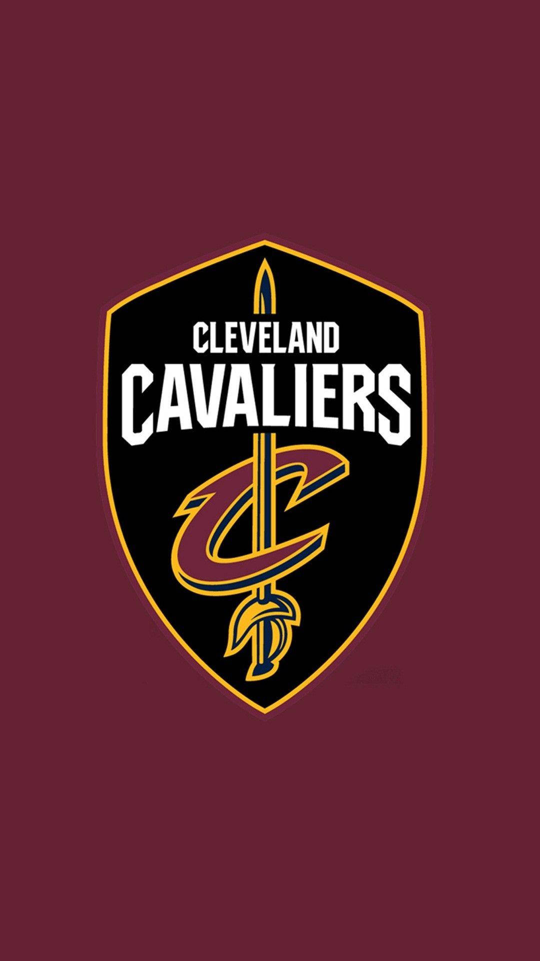 Cleveland Cavaliers 籃球隊標誌在栗色背景上 — NBA 壁紙
