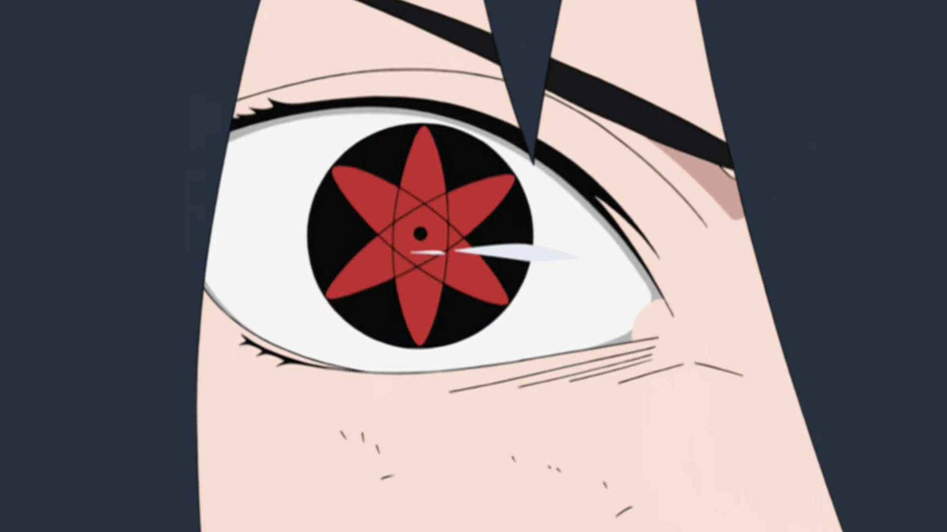 帶有紅色巴紋的動漫角色眼睛 — Sasuke 壁紙