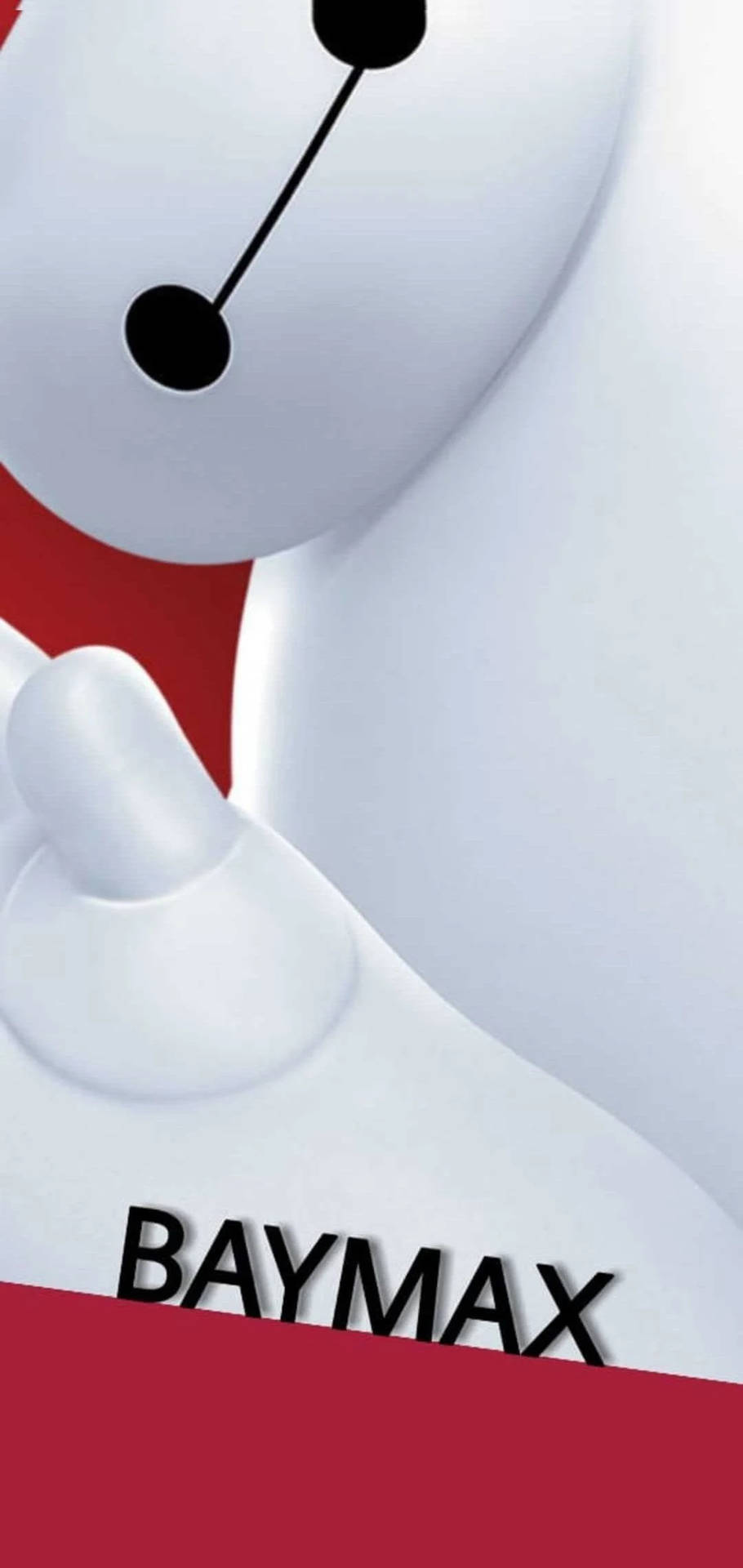 Baymax 機器人角色，白色身體配紅色點綴，展示他的手和臉部。 — 4K 壁紙