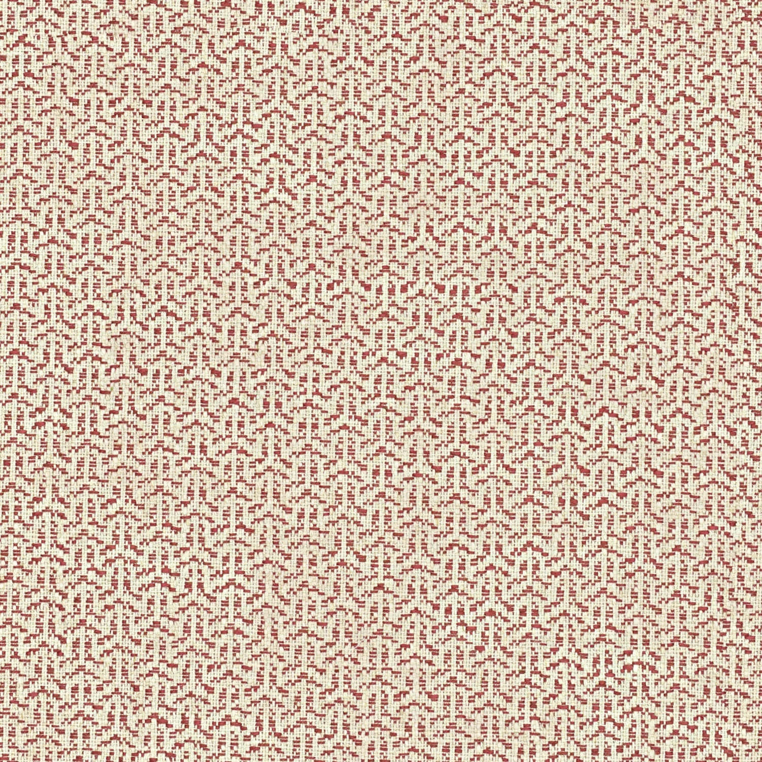 用於室內裝飾的米色布料，帶有紅色幾何鋸齒圖案。 — 3D 壁紙