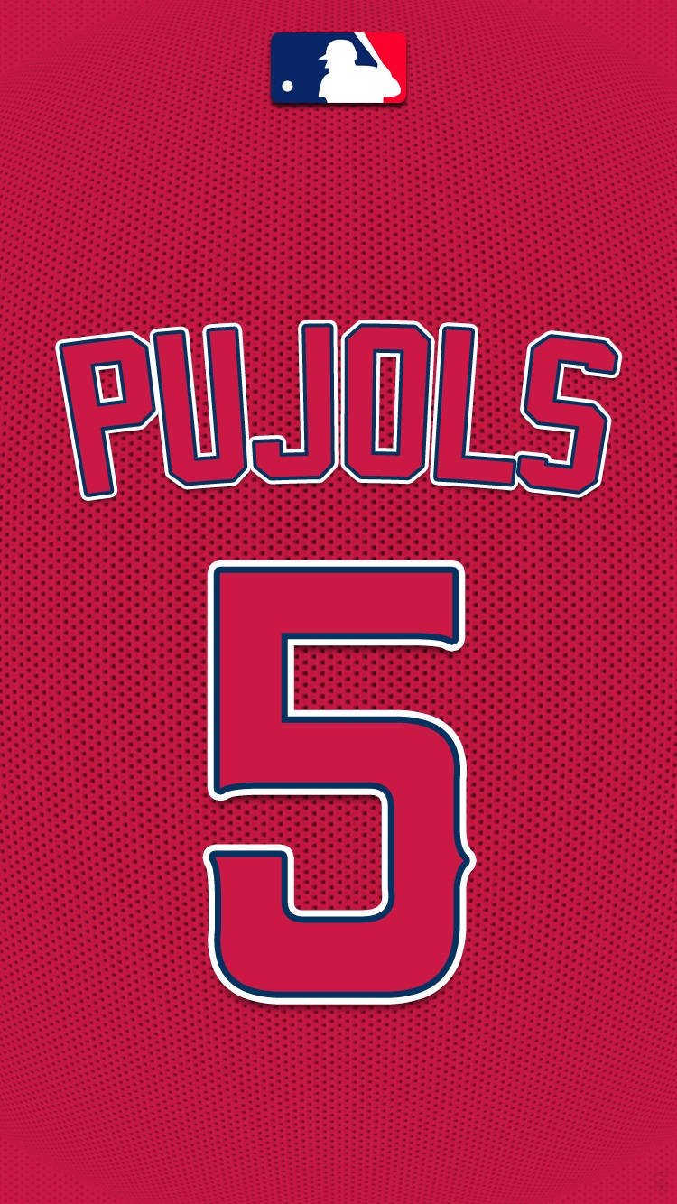 紅色棒球球衣，上面有 Pujols 和數字 5，白色和藍色。 — MLB 壁紙