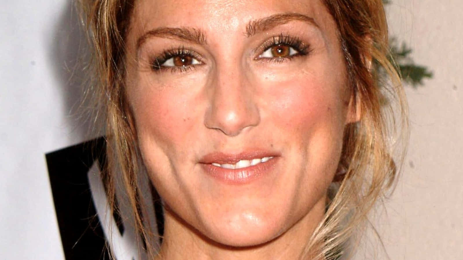 Jennifer Esposito 桌布 壁紙 — 活動中一位微笑金髮女子的特寫肖像，她有溫暖的棕色眼睛。