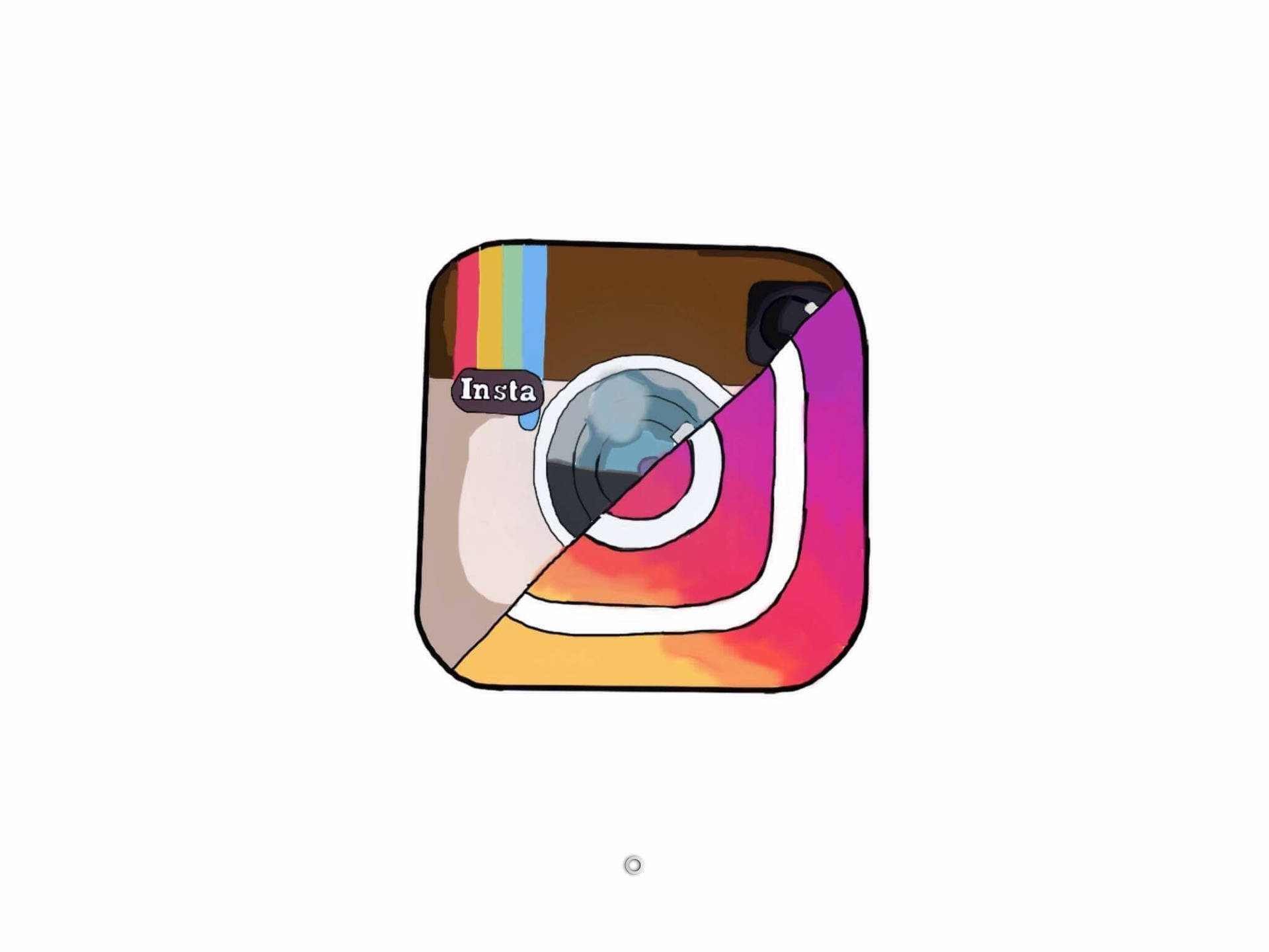 帶有彩虹條紋和相機鏡頭的Instagram應用程式標誌 — Instagram 壁紙
