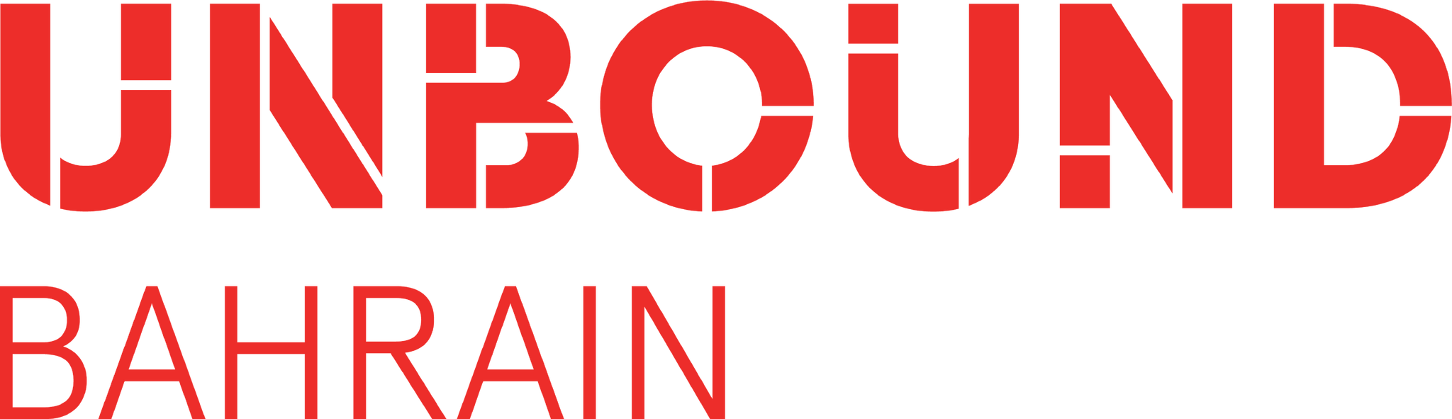灰色背景上顯示紅色粗體文字 Unbound Bahrain。 — Jordan Logo 壁紙