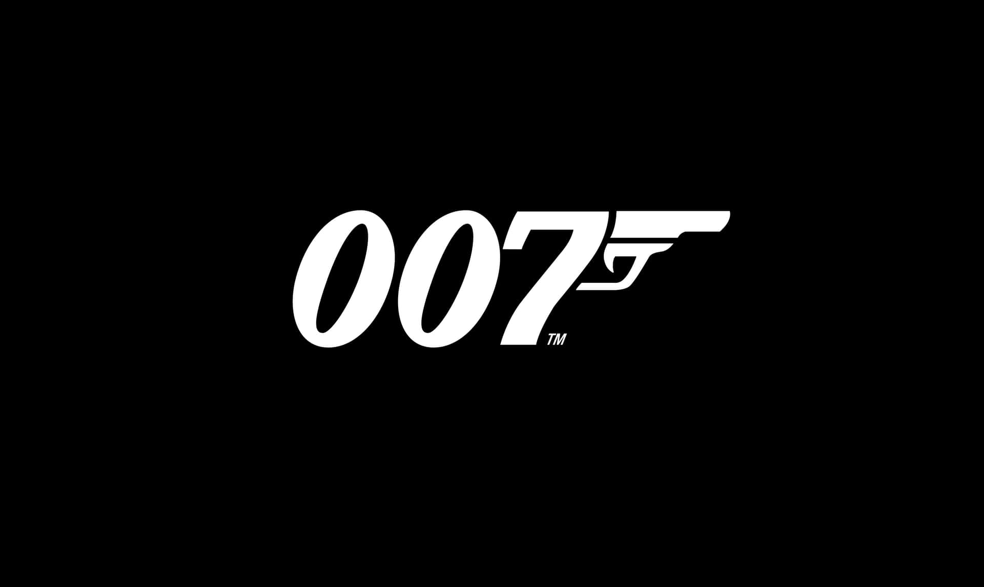  壁紙 — 大膽的白色James Bond 007標誌居中於簡潔的黑色背景上，搭配乾淨的極簡字體。