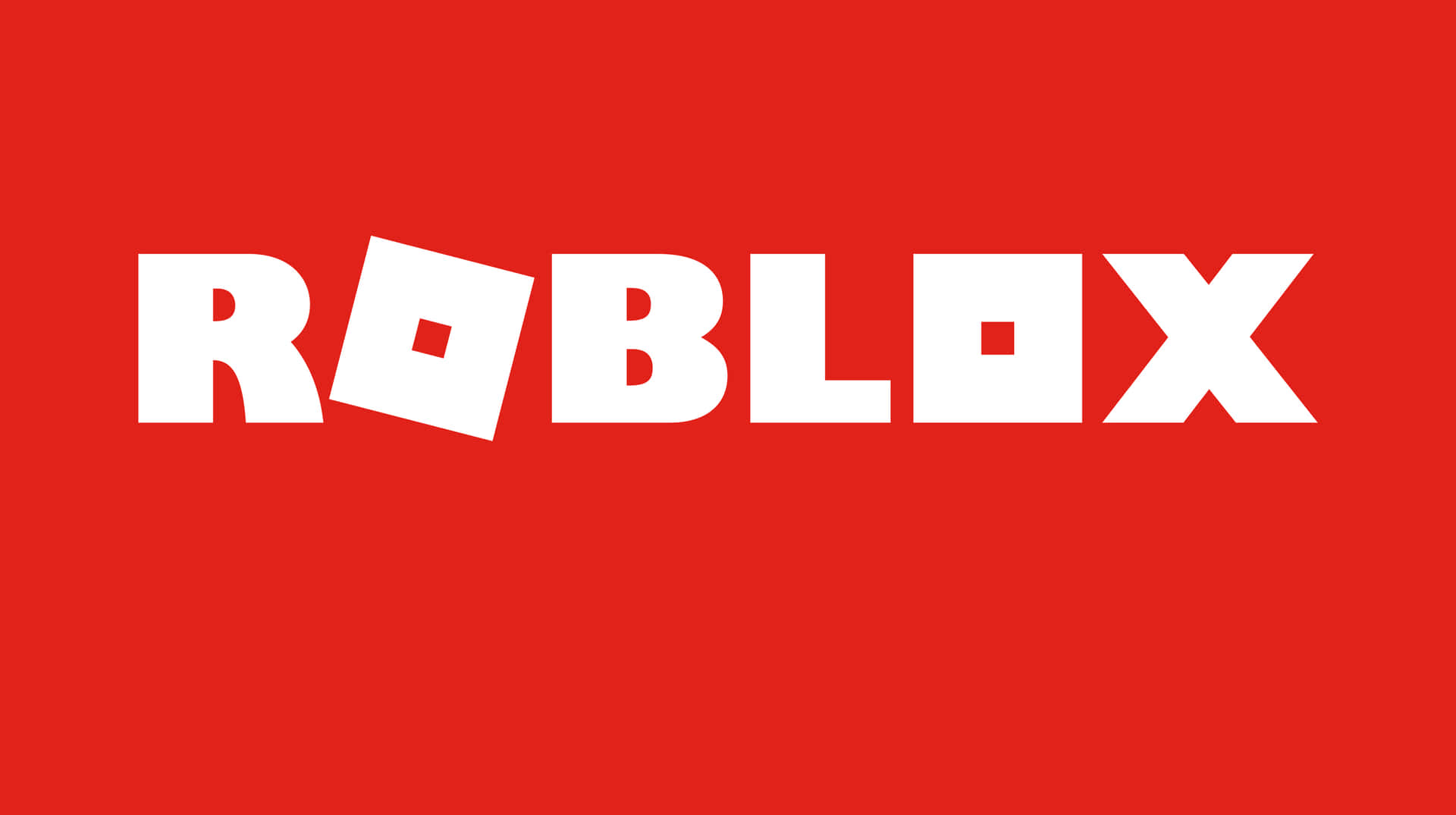 Roblox 標誌以白色文字顯示在紅色背景上 — Roblox 壁紙