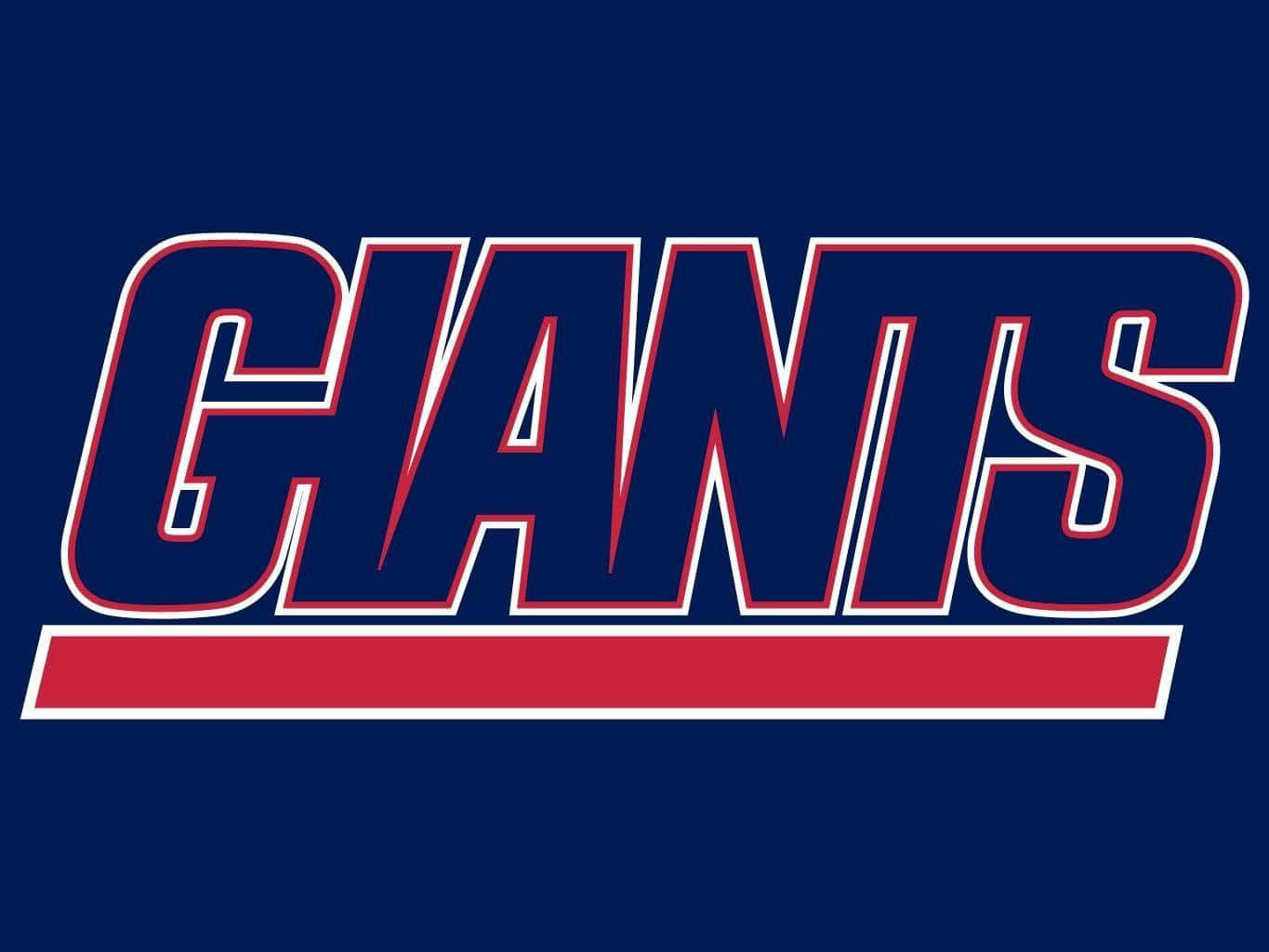  壁紙 — 大膽的藍、紅、白 'GIANTS' 標誌，帶有粗輪廓，置於純海軍藍背景上。