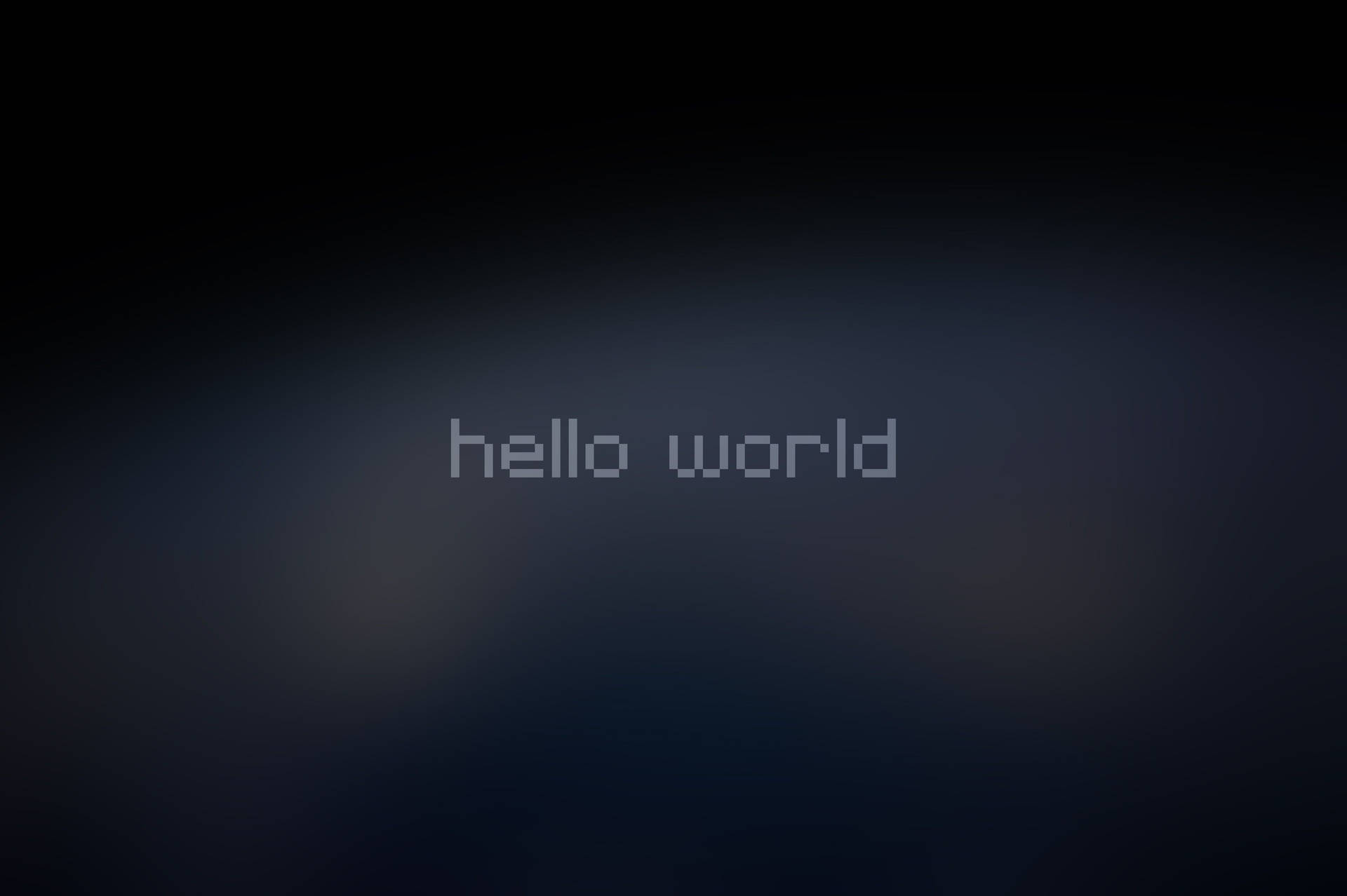 深色漸變背景，中央帶有發光的 hello world 文字。 — 4K程式壁紙 壁紙