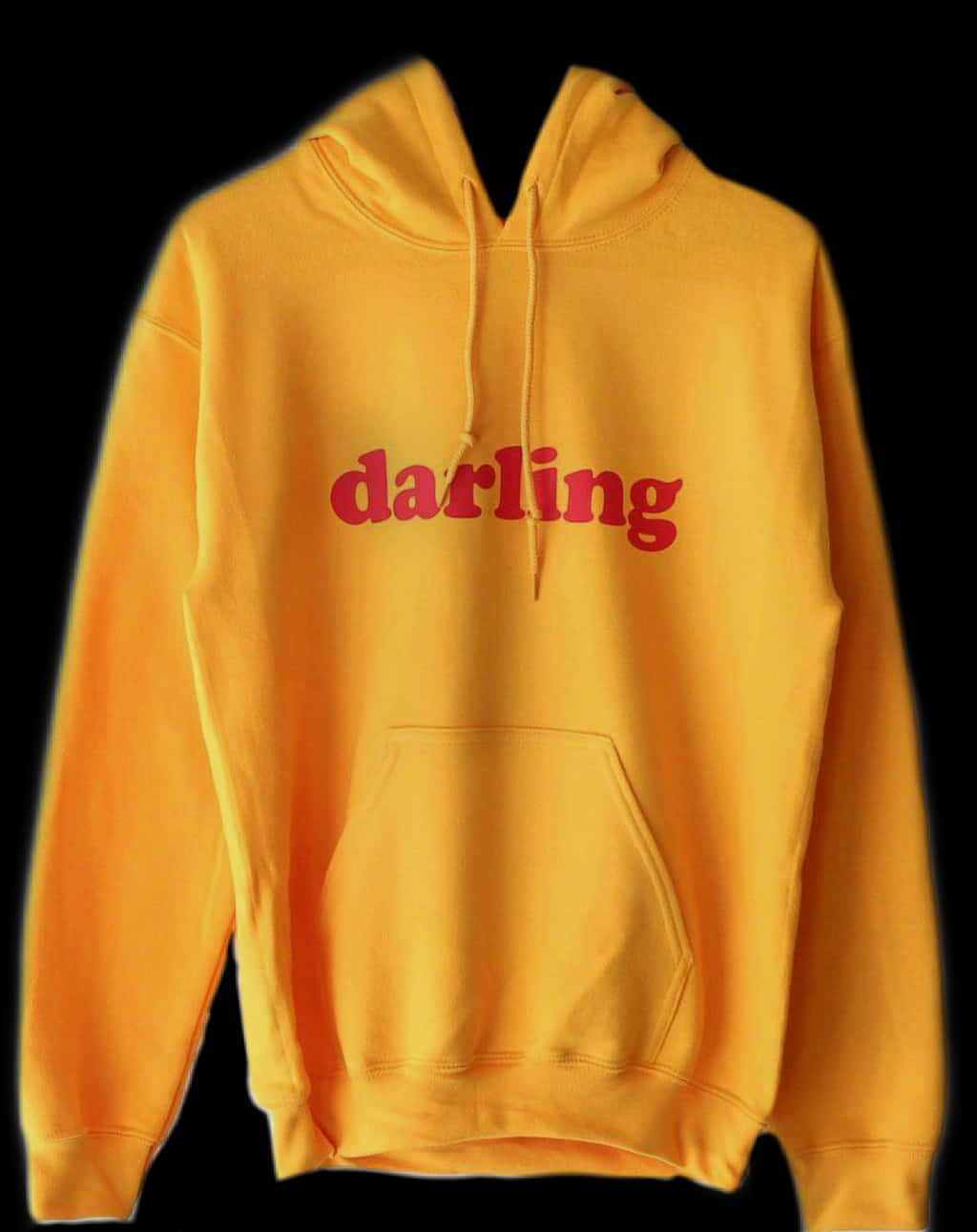 印有「Darling」字樣的黃色連帽衫 壁紙