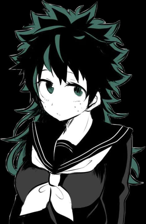 單色 Deku 立體肖像 壁紙