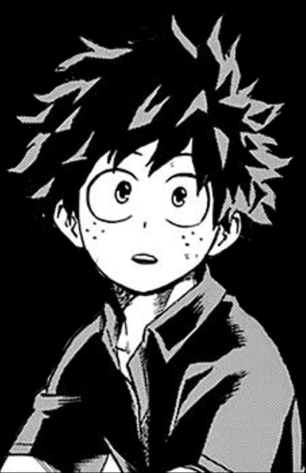 黑白漫畫風格的 Deku 畫像 壁紙