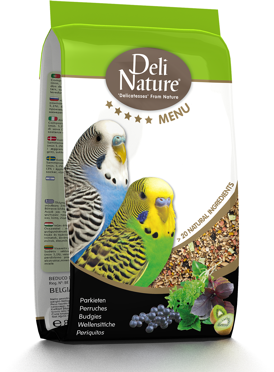 虎皮鸚鵡飼料包裝 Deli Nature Menu 壁紙