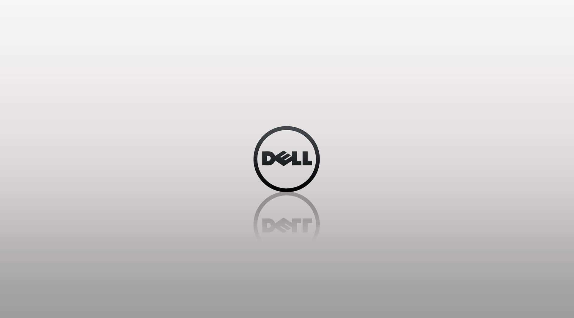 Dell標誌在漸變灰色背景上帶倒影 — Dell 壁紙