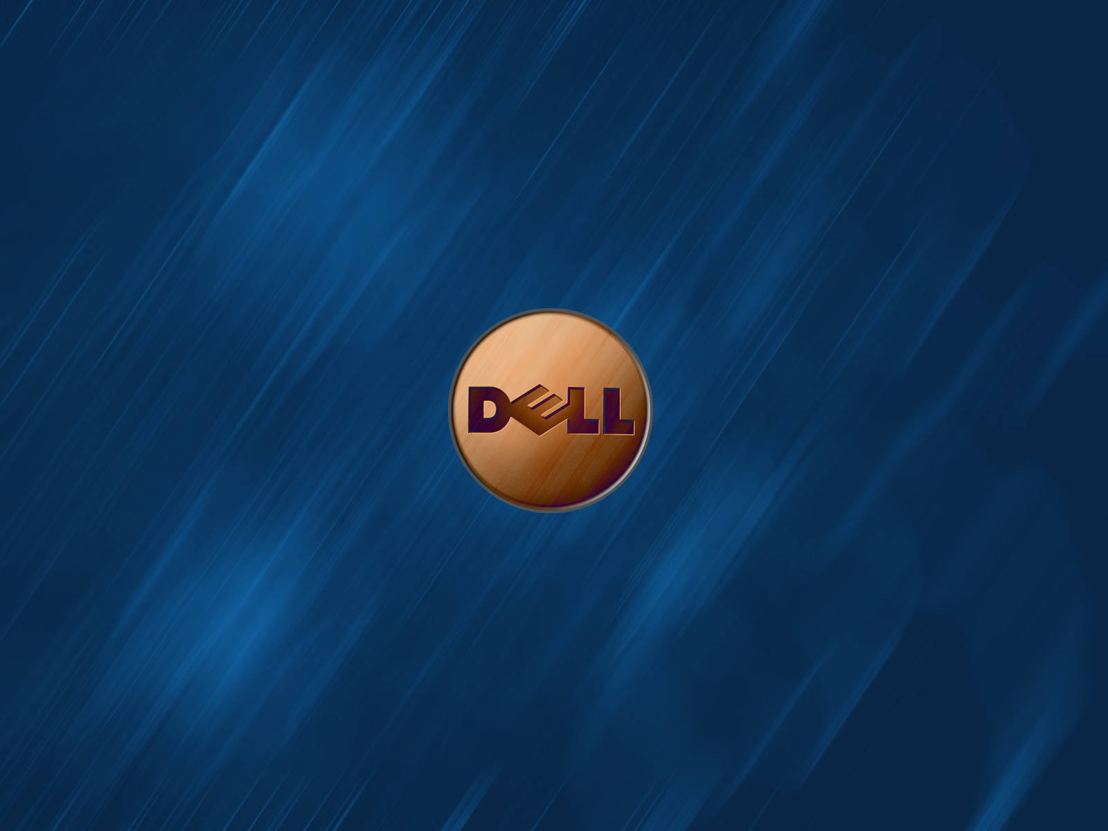 Dell 桌布 壁紙 — Dell 標誌居中於動態藍色背景上，帶有條紋光線。