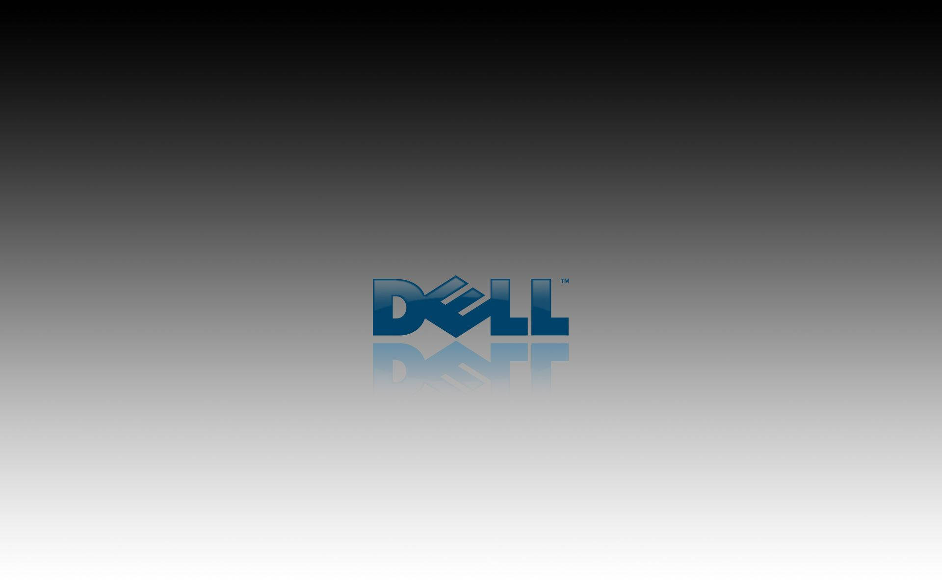 dell HD 桌布 壁紙 — Dell 標誌居中於平滑漸變背景上，下方有微妙的倒影。