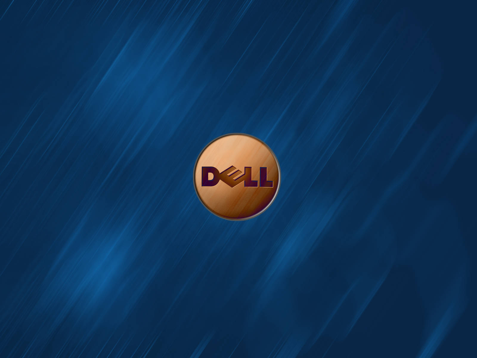 dell HD 桌布 壁紙 — Dell標誌居中於動態藍色背景上，帶有光線條紋。