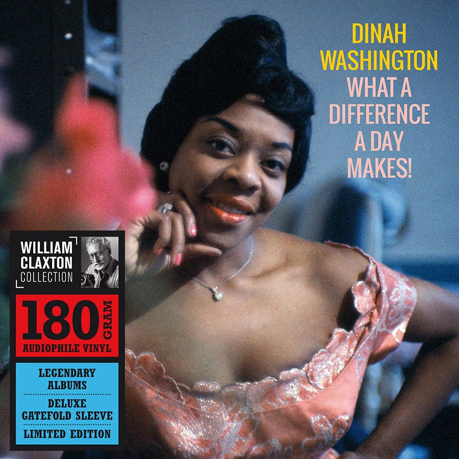 vinyl 桌布 壁紙 — Dinah Washington 身穿復古粉紅色連衣裙，在柔和模糊的室內背景下溫暖地微笑。