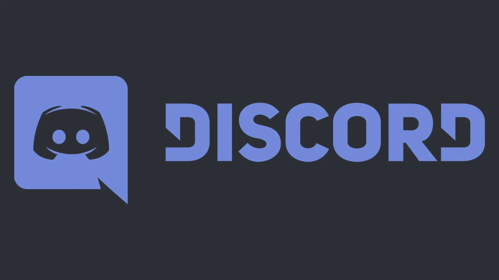 Discord 標誌，帶有藍色對話氣泡和文字，背景為深灰色 — Valorant Logo 壁紙