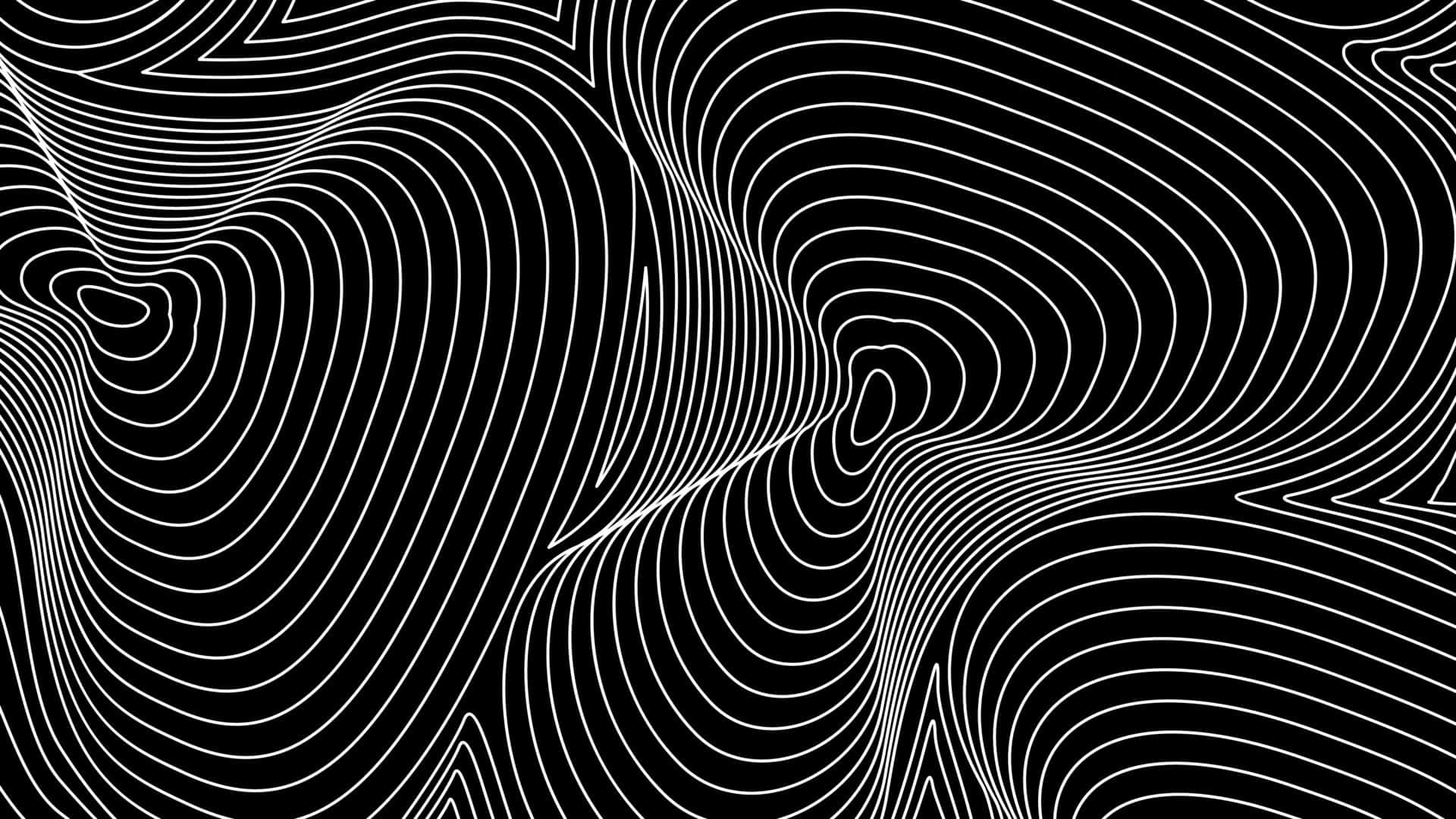  壁紙 — 動態黑白抽象圖案，流動的曲線營造出催眠般的視覺節奏。