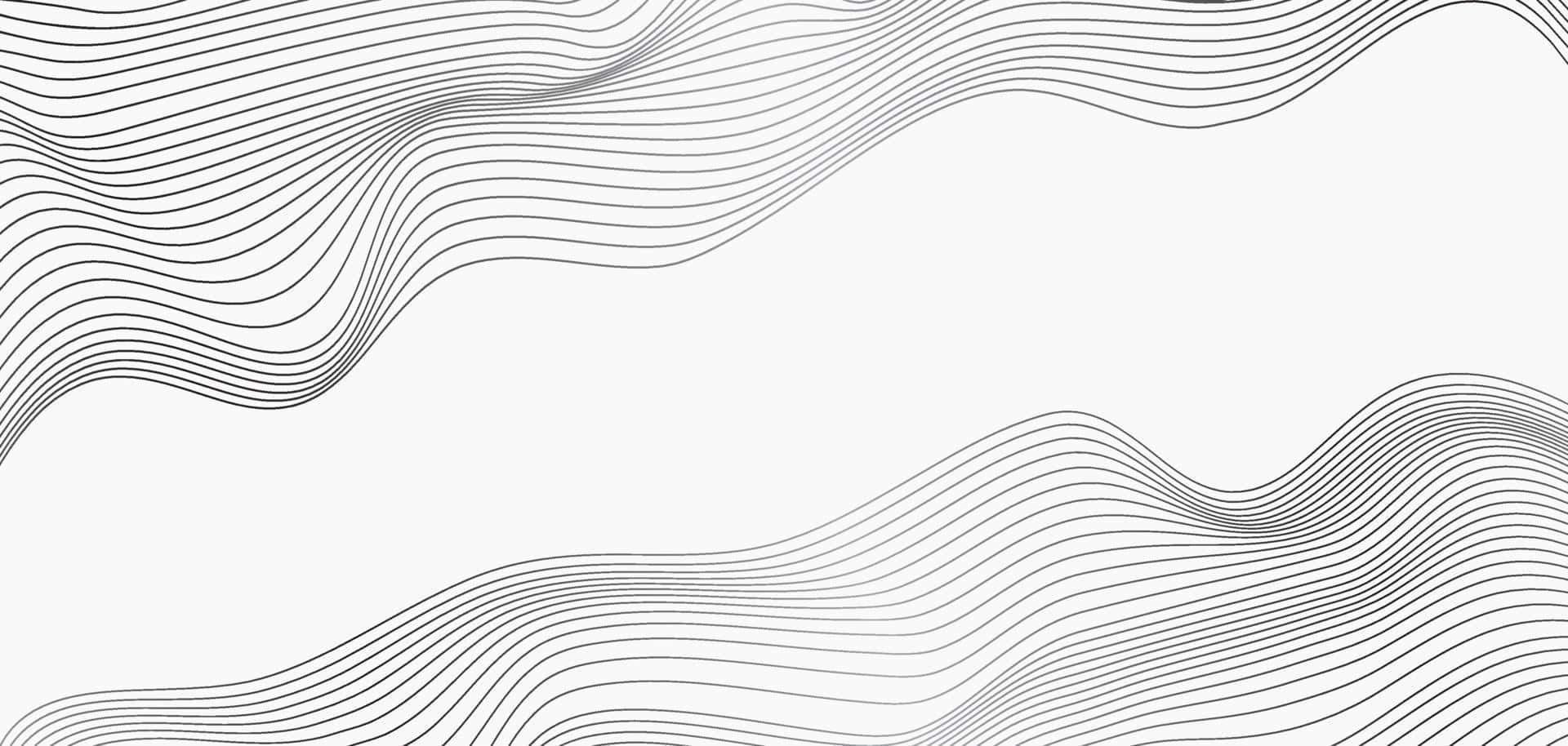  壁紙 — 優雅流動的黑色線條在極簡白色背景上優美彎曲，創造出現代抽象圖案。