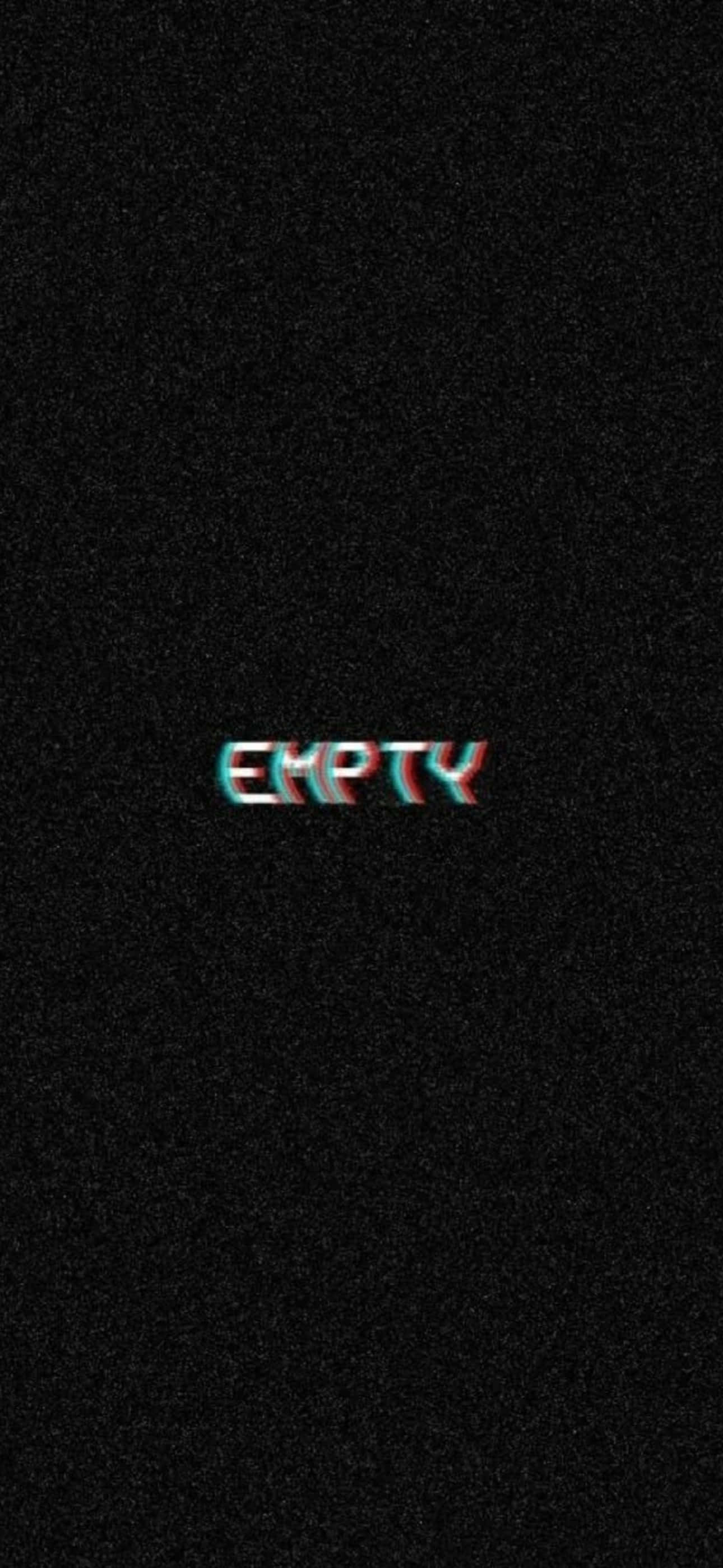 桌布 壁紙 — EMPTY 這個字在粗糙的黑色背景上散發出帶有故障效果的紅色和青色色調。