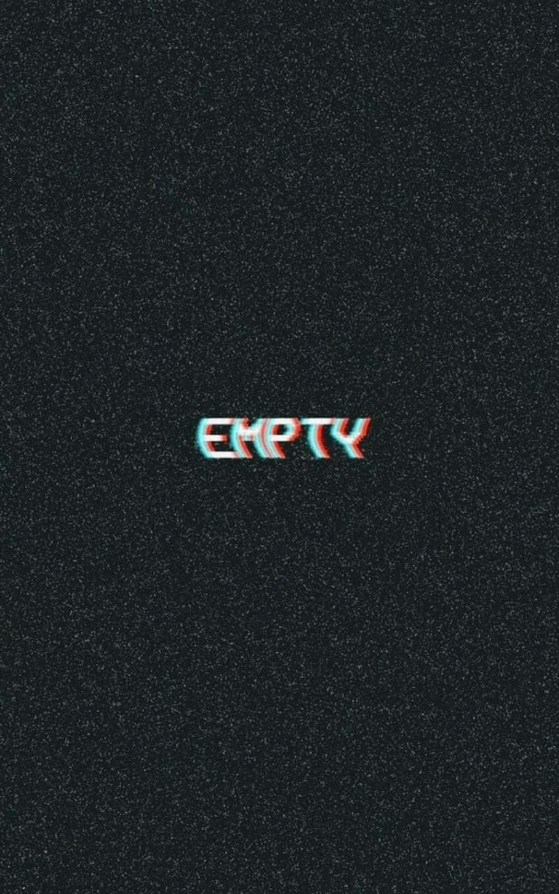 憂鬱 桌布 壁紙 — EMPTY 這個詞在帶有斑點的黑色背景上發出帶有故障效果的紅色和青色光芒。