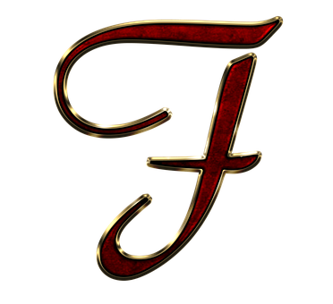 優雅紅金字母F 壁紙