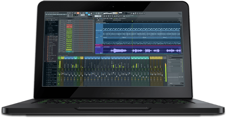 F L Studio 軟體介面於筆記型電腦上 壁紙