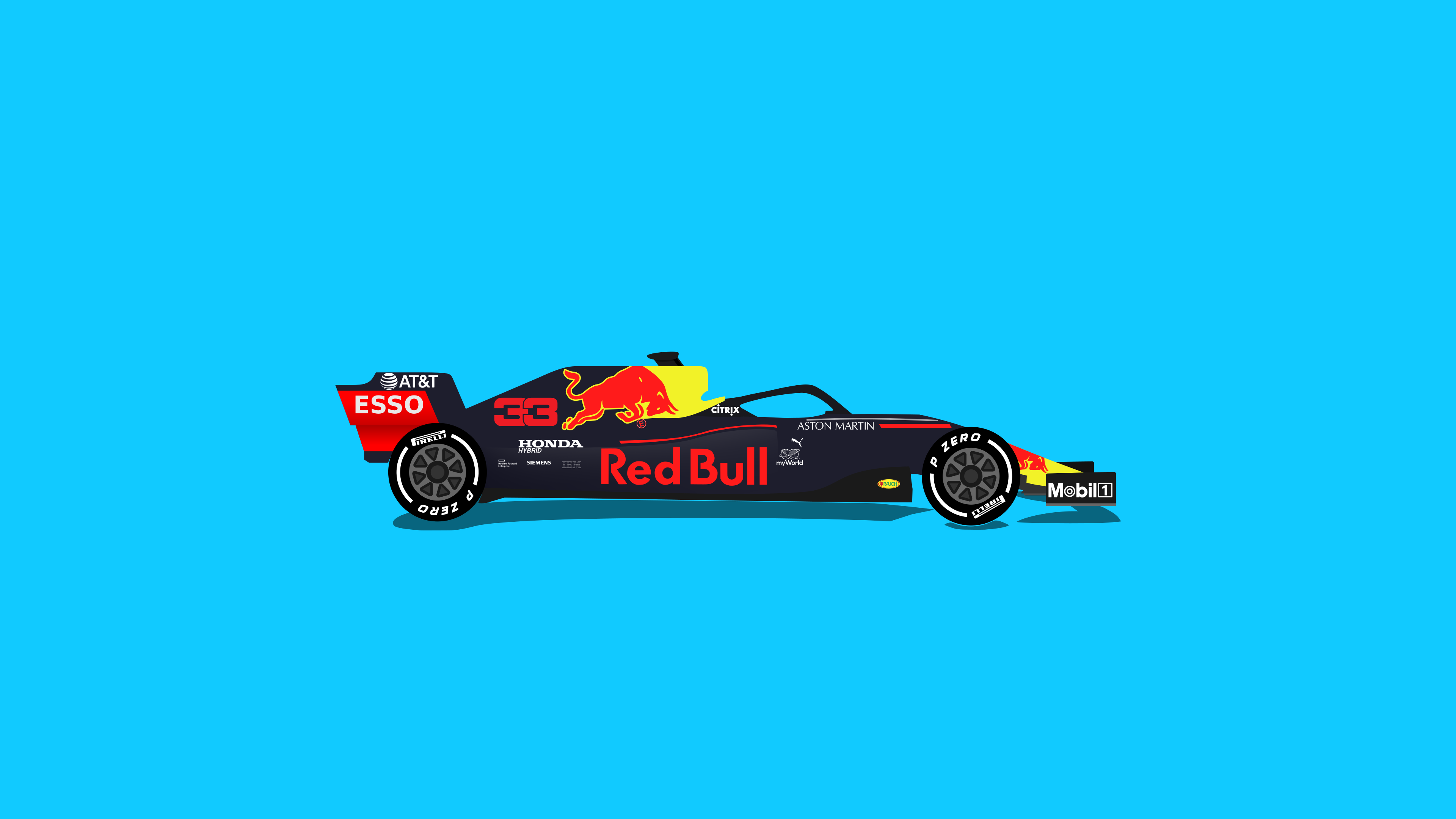 紅牛賽車F1賽車插畫 壁紙