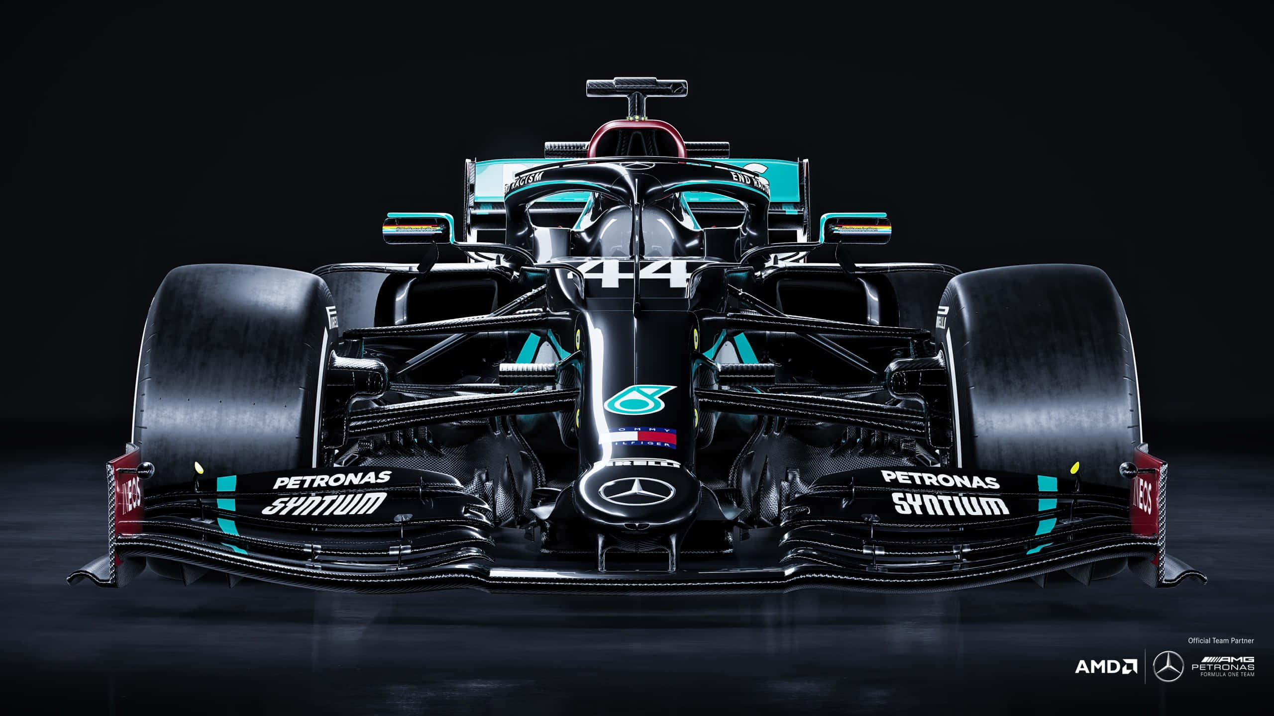 梅賽德斯F1賽車黑白圖案 壁紙