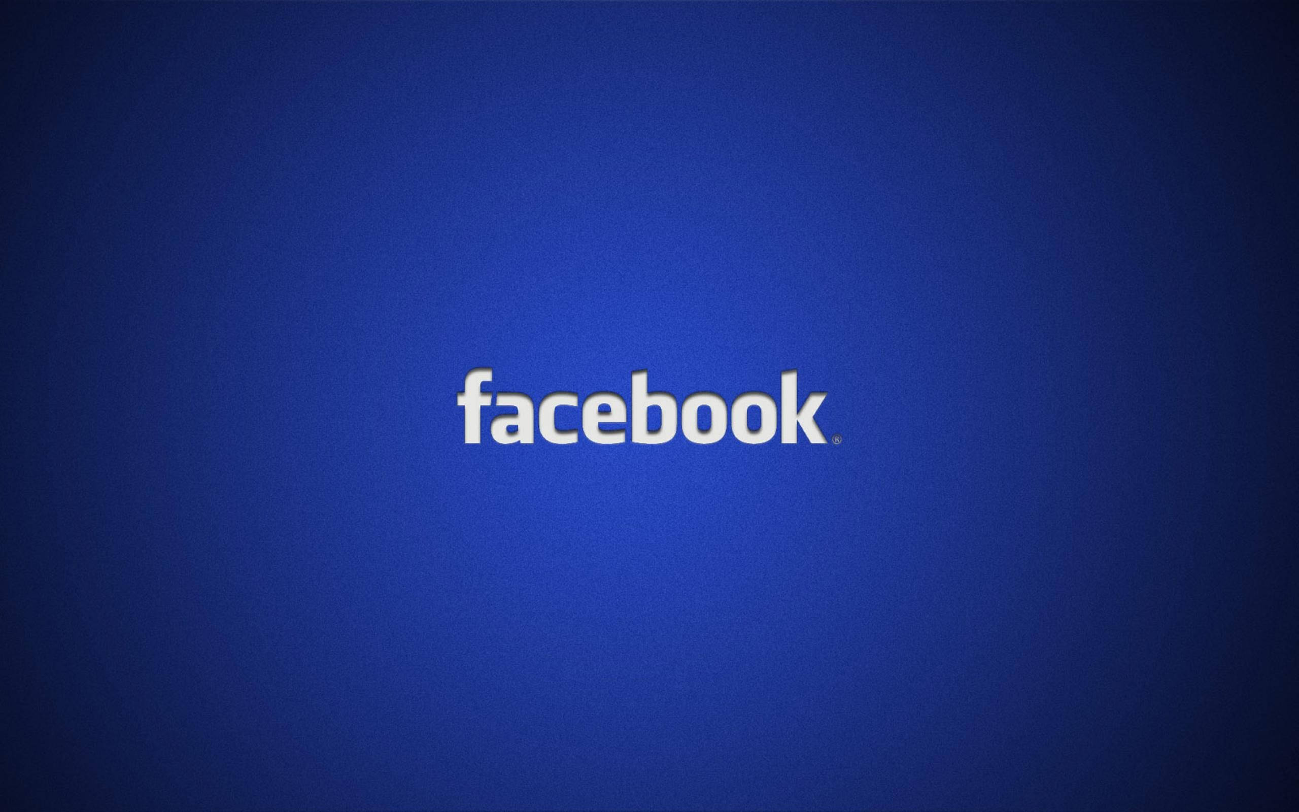 Facebook 桌布 壁紙 — Facebook 標誌以白色文字居中顯示在純藍色漸變背景上。