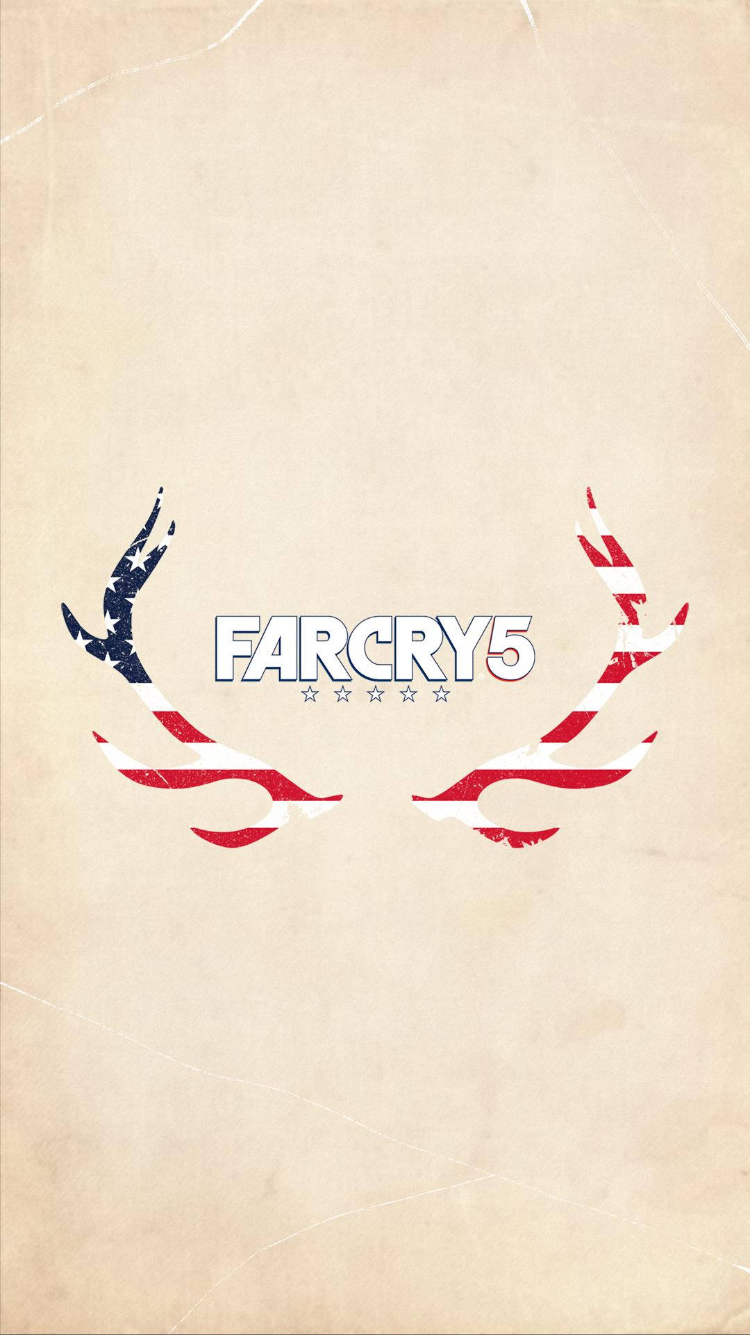 far cry 5 iPhone 桌布 壁紙 — Farcry 5 標誌，帶有美國國旗翅膀，背景為仿舊羊皮紙。