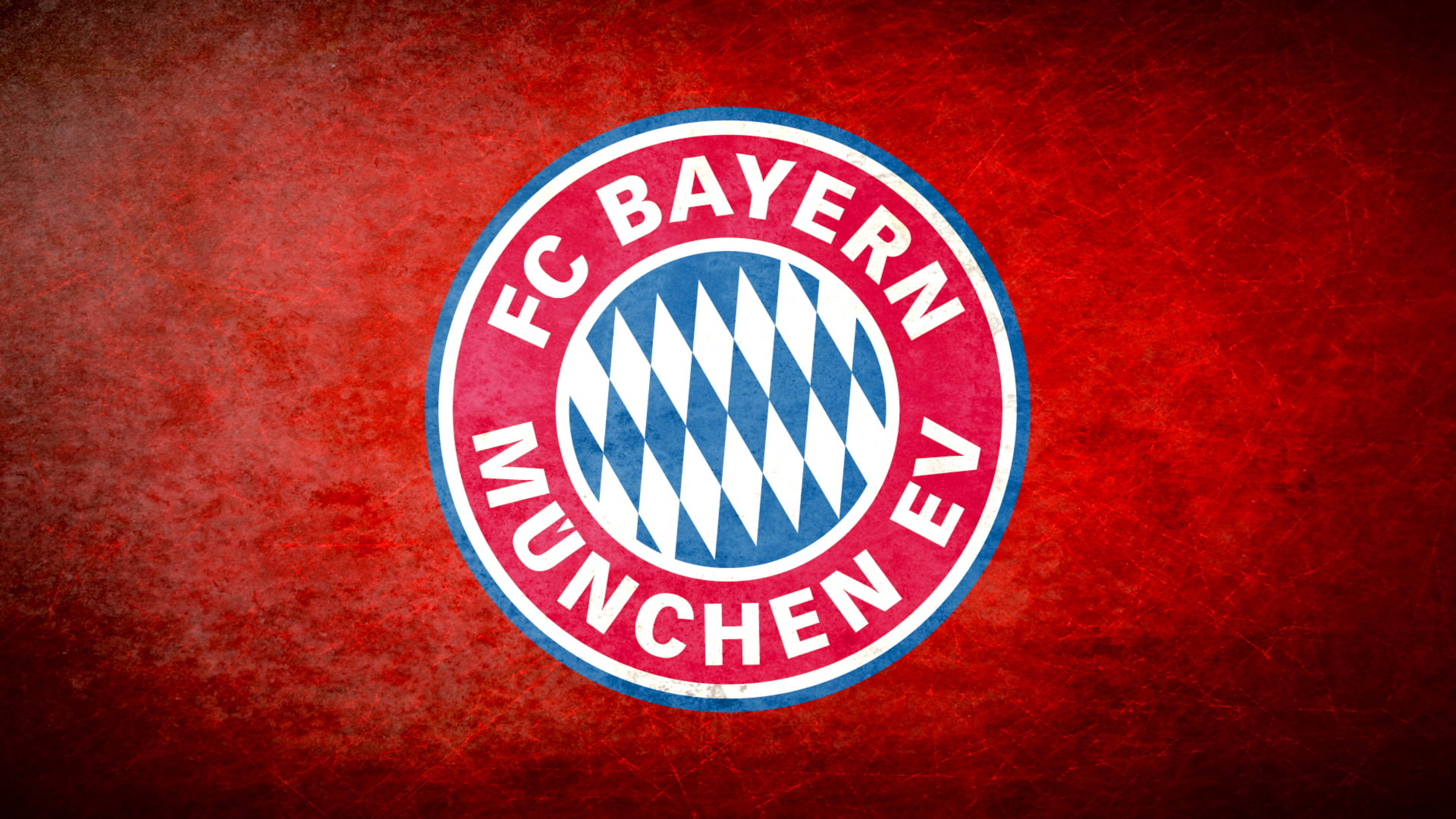 Bayern 桌布 壁紙 — FC拜仁慕尼黑EV標誌居中於帶有藍白點綴的紋理紅色背景上。