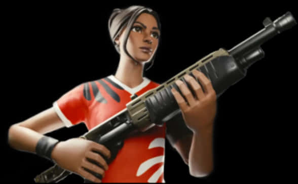 Fortnite 女性角色持步槍造型 壁紙