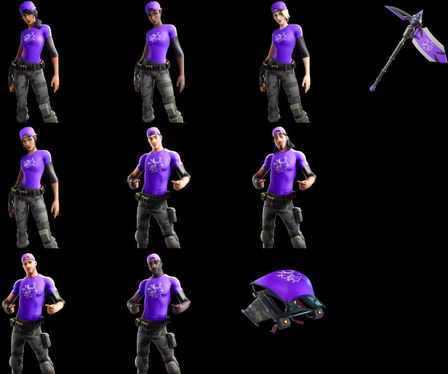 Fortnite 紫色骷髏士兵造型與配件 壁紙